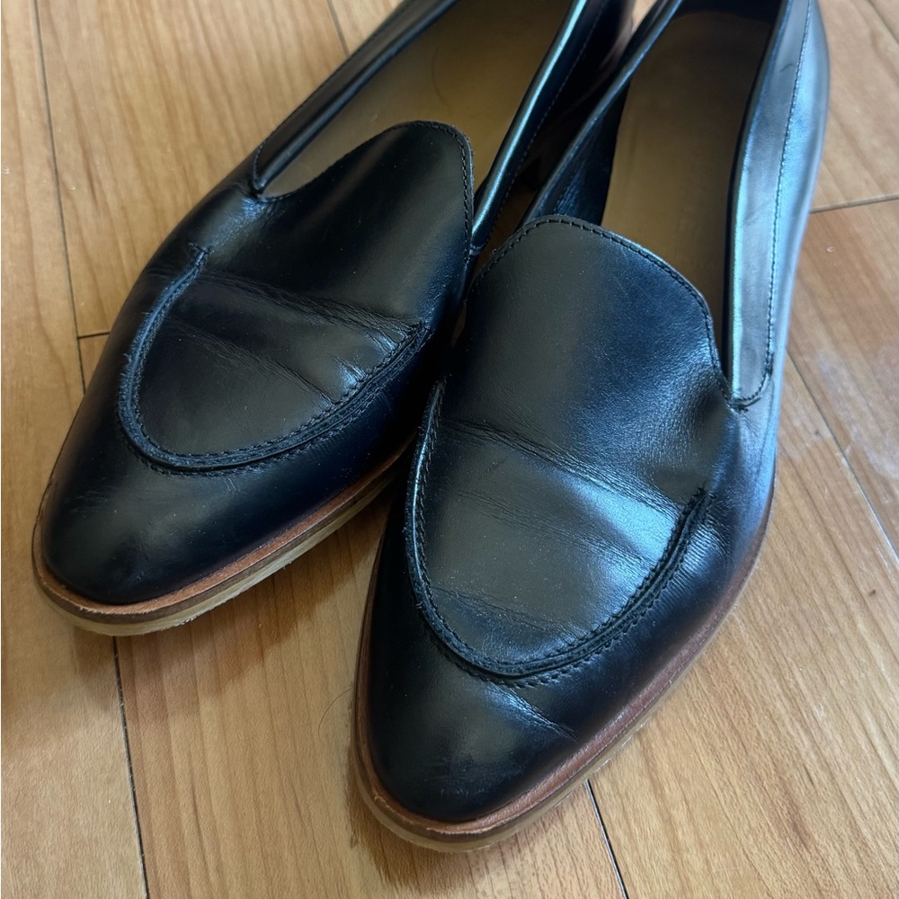 Everlane Black Leather Slip-On Loafers for Men
